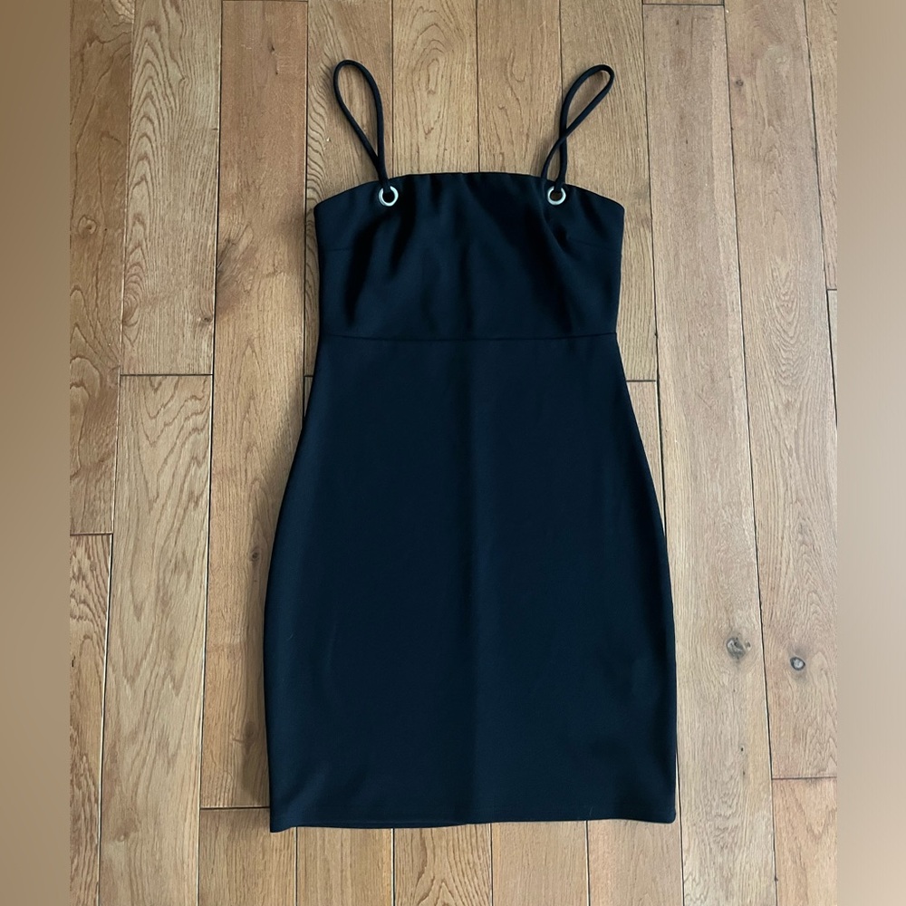 Classic Black Mini Slip Dress with Spaghetti Straps